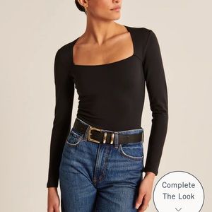 Abercrombie & Fitch ponte squareneck bodysuit